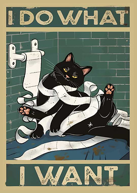 Black Cat Toilet Paper Chaos