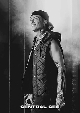 Central Cee Black and White Portrait