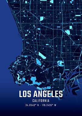 Los Angeles Midnight City Map