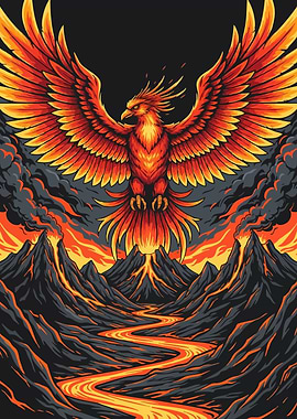 Phoenix Rising Volcanic Landscape