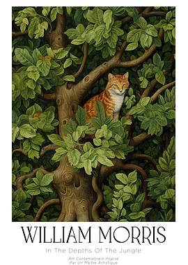 Cat in Jungle by William Morris