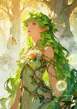 Forest Elf with Butterflies