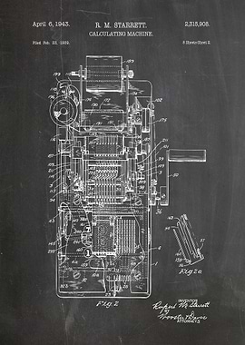 Calculating Machine Patent Blueprint, 1943