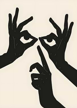 Abstract Hands Hush Art