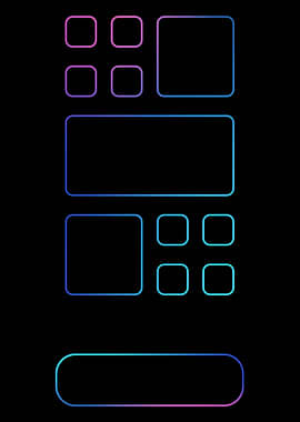 Neon App Layout on Black Background