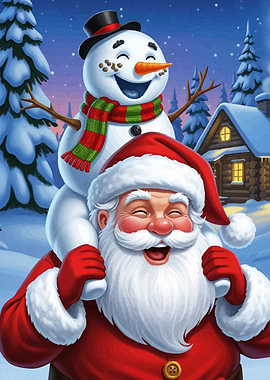 Santa Claus Snowman Shoulders