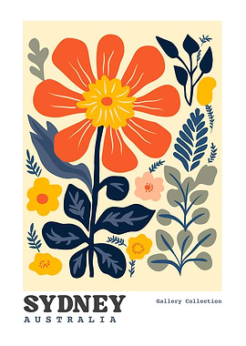 Sydney Australia Floral Art Print