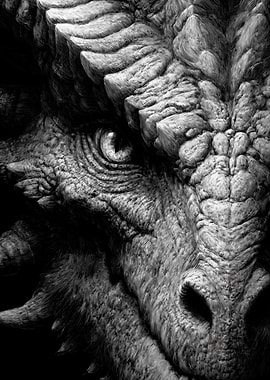 Monochrome Dragon Close-Up