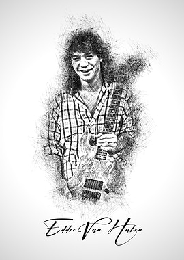 Eddie Van Halen Sketch Portrait