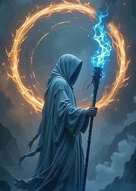 Hooded Wizard Staff and Portal