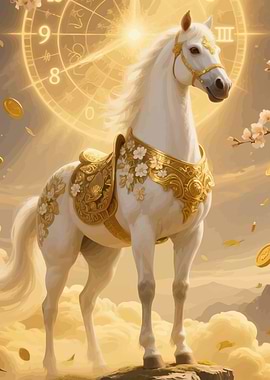 Golden Horse Clock