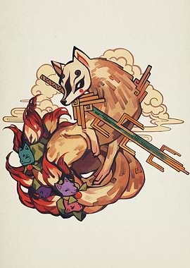 Fox Spirit with Kitsune Masks