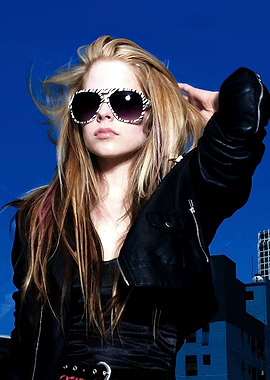 Avril Lavigne in Zebra Sunglasses