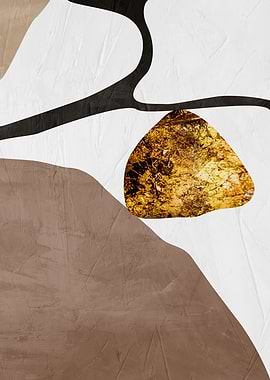 Abstract Shapes with Golden Accent