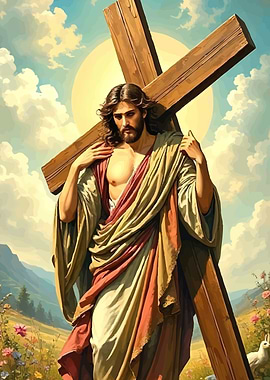Jesus Carrying Cross Artwork