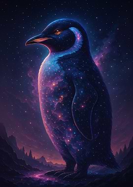 Cosmic Penguin Portrait