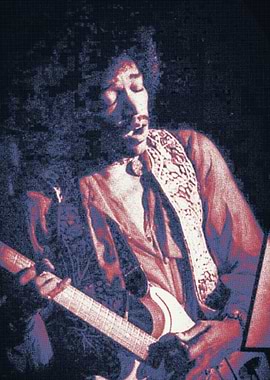 Jimi Hendrix playing guitar