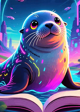 Cyberpunk Seal ReadingBook