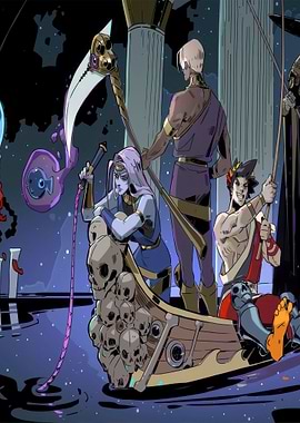 Hades game characters in boat