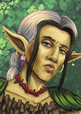 Elf Portrait with Berry Necklace