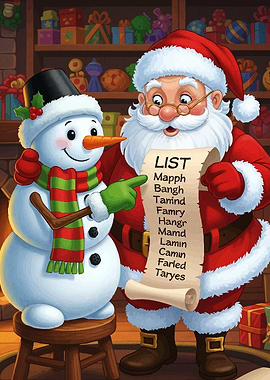 Santa and Snowman Christmas List