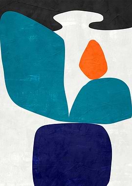 Abstract Shapes in Blue, Orange, Black