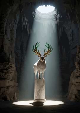 Mystical Deer Statue Cave