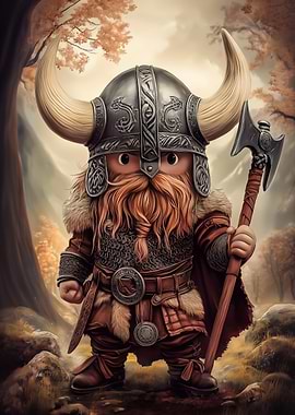 Cartoon Viking Warrior with Axe