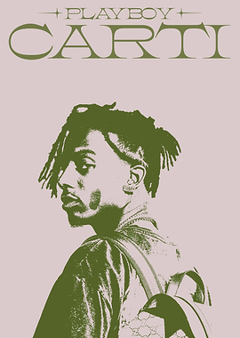 Playboi Carti Portrait in Olive Green