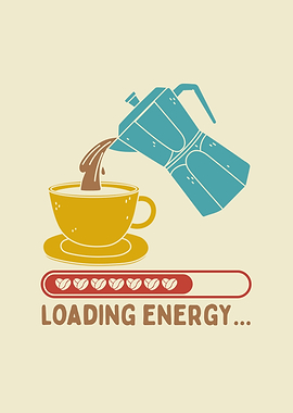 Loading Energy Coffee Illustration