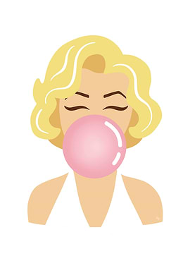 Marilyn Monroe Pink Bubble Gum Portrait