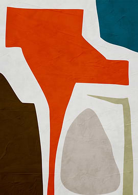 Abstract Shapes in Orange, Brown, and Teal