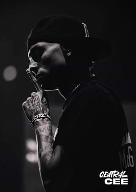 Central Cee Black and White Portrait