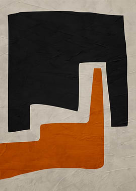 Abstract Geometric Shapes in Black and Orange