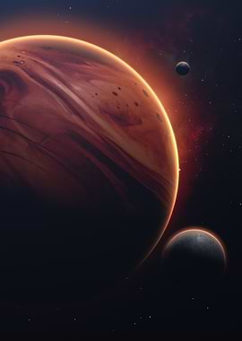 Planets in Space Digital Art