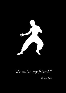 Bruce Lee Silhouette with Quote