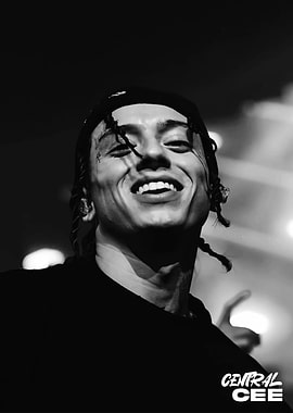 Central Cee Portrait in Black and White