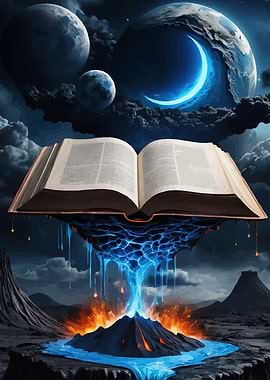 Book Above Volcanic Landscape