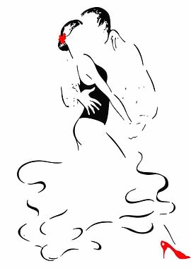 Passionate Tango Dance Illustration