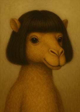 Camel with Bob Haircut Portrait