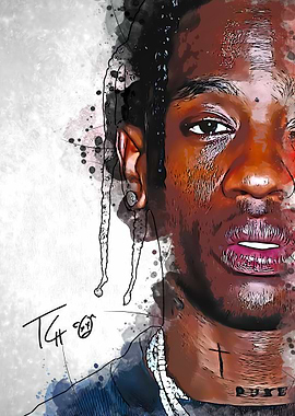 Travis Scott Portrait Digital Art