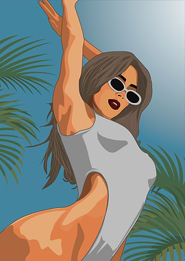 Woman in Swimsuit in summer