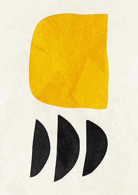 Abstract Yellow and Black Shapes