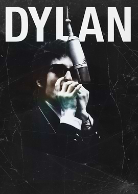 Bob Dylan Portrait with Harmonica