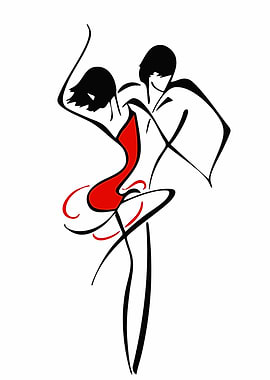 Elegant Dance Couple Illustration