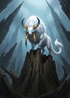 Lion-like Creature Tree Stump