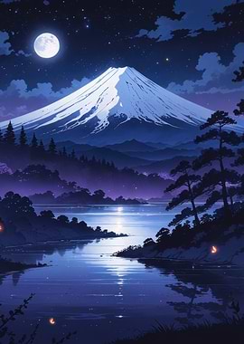 Mount Fuji at Night