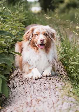 Happy Dog on a Log