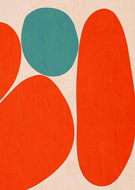 Abstract Shapes in Orange and Teal