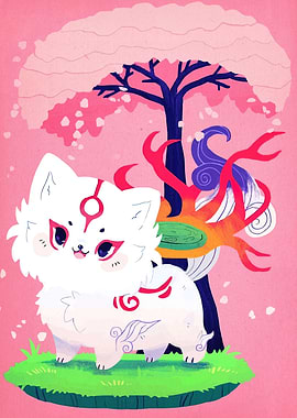 Okami Amaterasu Cute Illustration